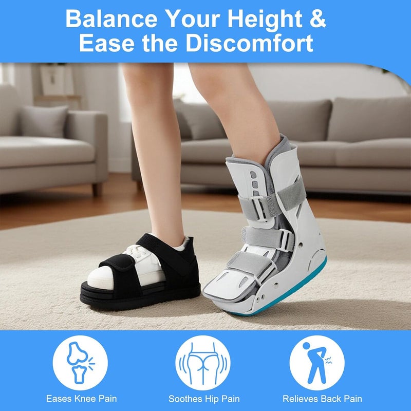 Mathgetin Shoe Balancer Shoe Lift for use with Walking Boot, Height Leveler for Leg Lenght Adjustments, Shoes Leveler Shoes Riser for Men & Women (Large) - Image 5